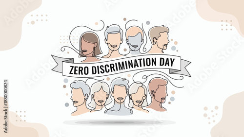 Zero Discrimination Day Celebration Diverse People Unity 1.