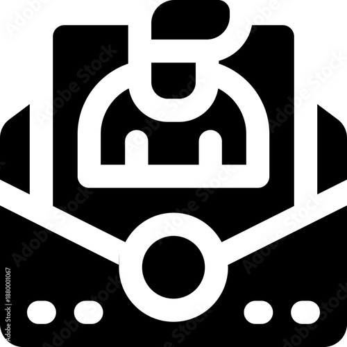 email glyph icon. Strong and solid vector icon for websites, mobile interfaces, presentations, and visual branding. High quality and easy to edit.