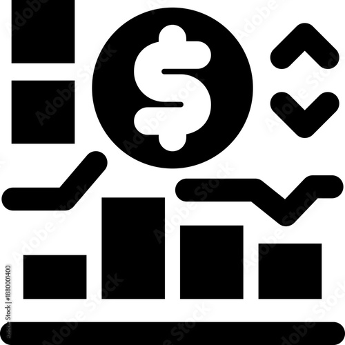 stock glyph icon. Strong and solid vector icon for websites, mobile interfaces, presentations, and visual branding. High quality and easy to edit.