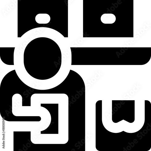 inventory glyph icon. Strong and solid vector icon for websites, mobile interfaces, presentations, and visual branding. High quality and easy to edit.