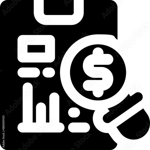 survey glyph icon. Strong and solid vector icon for websites, mobile interfaces, presentations, and visual branding. High quality and easy to edit.