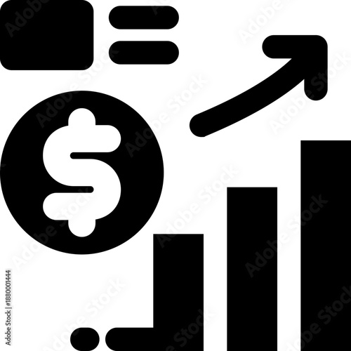 bar chart glyph icon. Strong and solid vector icon for websites, mobile interfaces, presentations, and visual branding. High quality and easy to edit.