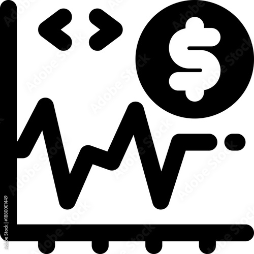 volatility glyph icon. Strong and solid vector icon for websites, mobile interfaces, presentations, and visual branding. High quality and easy to edit.