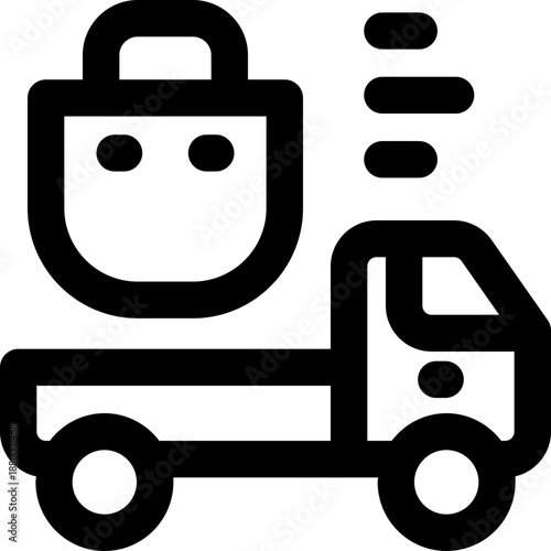 free shipping line icon. Clean and minimalist vector icon for websites, mobile apps, presentations, and logos. Fully scalable and customizable for any project.