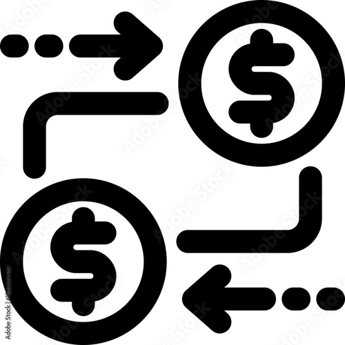 money flow line icon. Clean and minimalist vector icon for websites, mobile apps, presentations, and logos. Fully scalable and customizable for any project.