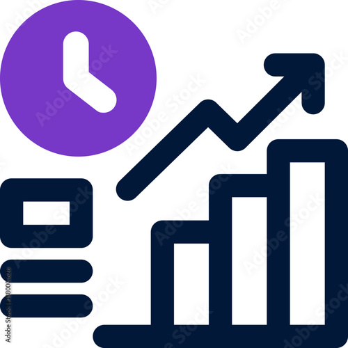 time to market duotone icon. Sleek and modern vector icon for websites, mobile apps, marketing materials, and corporate design. Fully scalable and ready to use.