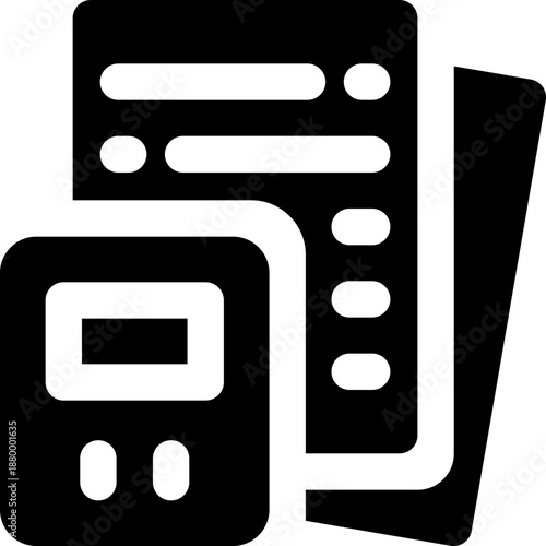 accounting glyph icon. Strong and solid vector icon for websites, mobile interfaces, presentations, and visual branding. High quality and easy to edit.