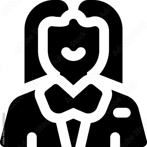 accountant glyph icon. Strong and solid vector icon for websites, mobile interfaces, presentations, and visual branding. High quality and easy to edit.