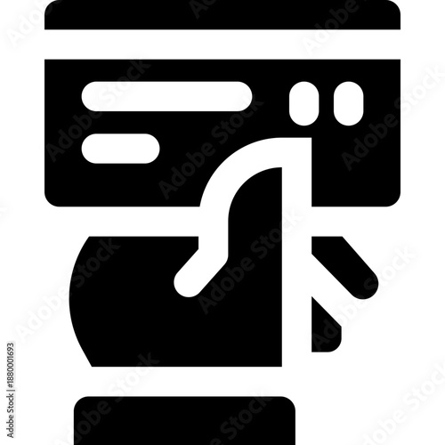 credit card glyph icon. Strong and solid vector icon for websites, mobile interfaces, presentations, and visual branding. High quality and easy to edit.