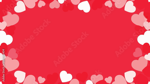 Romantic Heart Frame with Pink and White Hearts for Love Theme Celebrations