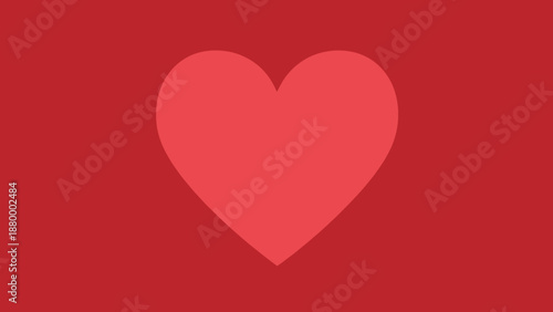 Minimalist Heart Symbol in Soft Pink Against Deep Red Background
