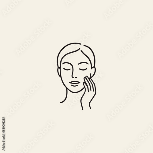 Abstract Face Skincare Logo, Minimal Beauty Logo, Luxury Skincare Branding, Feminine Face Line Art Logo, Elegant Cosmetic Logo, Modern Beauty Brand Identity, Spa & Skincare Logo