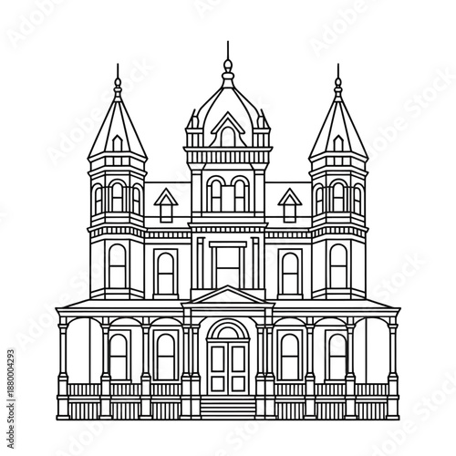 Gothic style church building line Gothic architecture line architectural spires arches