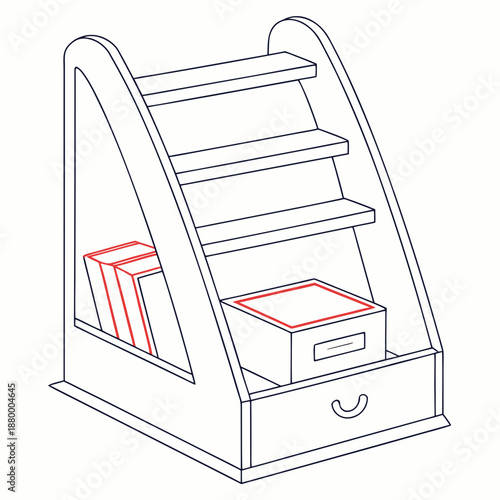 Organized wooden desk organizer