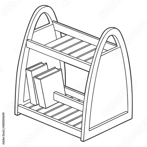 Wooden magazine rack with multiple compartments