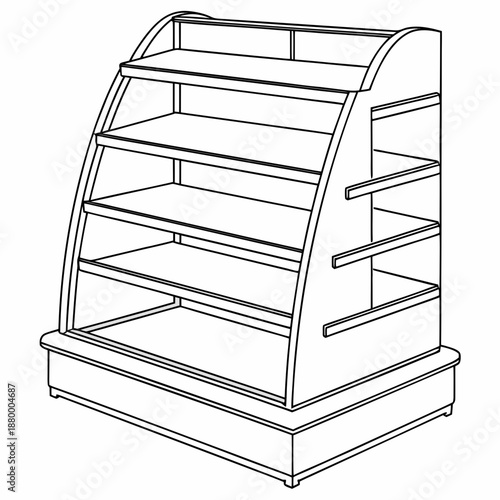 Modern wooden display shelf