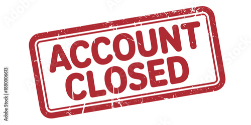 Account Closed Stamp Red Seal Notification Graphic