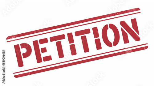 Bold Red Petition Stamp Design for Campaigns and Causes