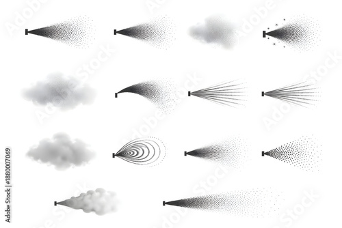 Motion Blur and Speed Line Brush Set — Black Grayscale Directional Streaks, Smoke Trails and Radial Speed Effects for Graphic Design and Comic Illustration