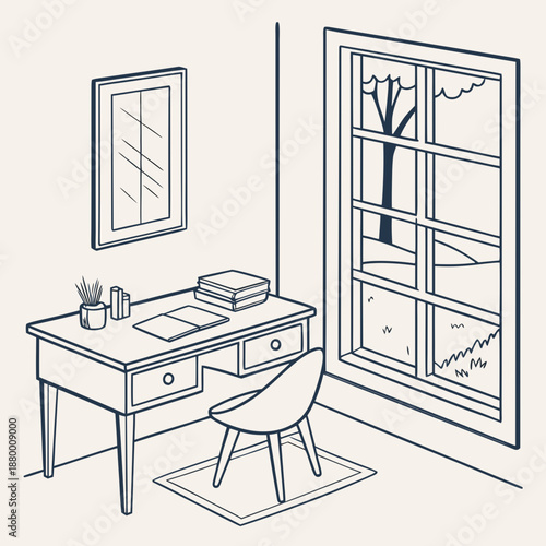 Serene home office setup