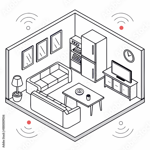 Modern living room setup