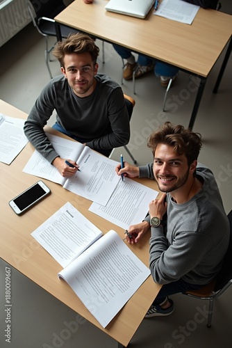 students working in classroom