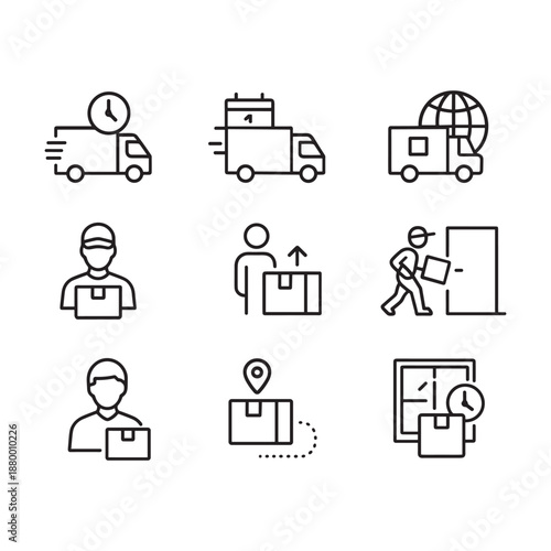 Shipping and Delivery Icons Set