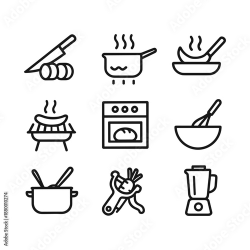 Dining and Utensils Icons Set