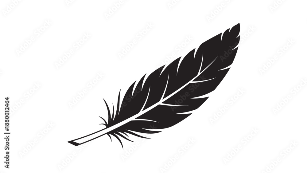 Obraz premium Elegant black feather vector illustration