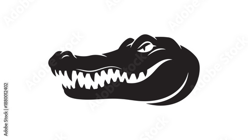 Dynamic alligator head silhouette illustration