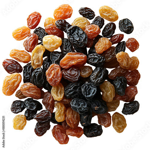 Variety of mixed dried raisins