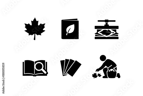 Autumn leaf silhouettes: preserving nature and harvest activities