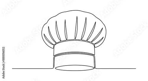 A minimalist line drawing depicts a classic chef s toque a symbol of culinary expertise and professional cooking silhouette high quality detailed