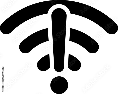Wifi signal icon with exclamation mark