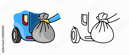 Garbage, waste, refuse and trash, graphic design. Recycling, household and disposal, vector design and illustration