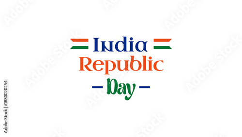 Creative Republic Day Typography Graphic Featuring Indian Tricolour Colors to Express National Pride and Patriotic Celebration