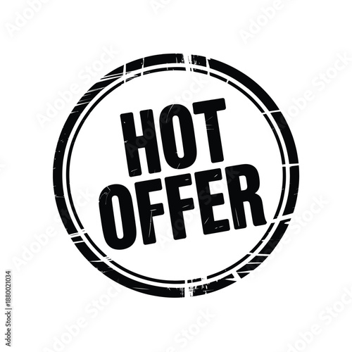 Hot offer sign with scratched circle