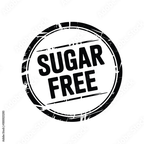 Sugar free sign with grunge effect