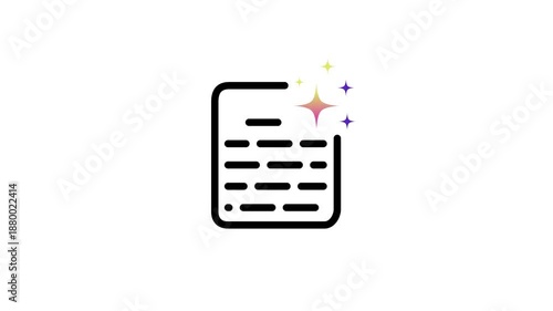 AI generated icon. Artificial Intelligence line icon . AI star symbol with a pointed and rounded tip. Artificial intelligence and Motion graphics of ai document concept.