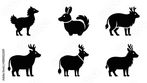 Collection of Various Animal Silhouettes.