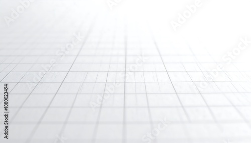 Abstract White Grid Perspective Background with Clean Lines.