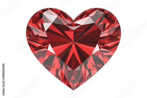 Wallpaper Mural Large red heart shaped diamond gemstone faceted isolated on a transparent background Torontodigital.ca