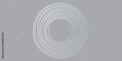 Abstract white glowing geometric lines on gray background. Modern shiny blue circle lines pattern. Futuristic technology concept. eps 10