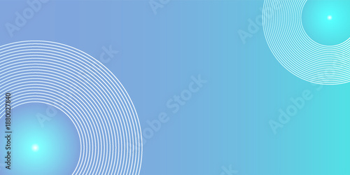 Abstract circle lines on light blue background. Geometric stripe line art design for poster, brochure, cover, website, header, web banner, presentation.