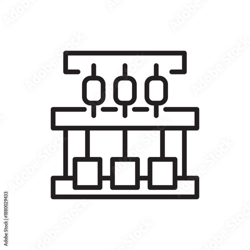 Embroidery machine icon symbolizing automated textile decoration and garment branding, representing multi-head stitching, apparel monogramming technology, nautical logo sewing, and precision craft.