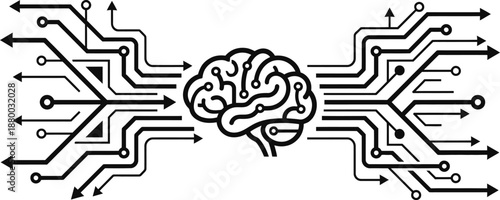 Neural data flow abstract visualization vector background