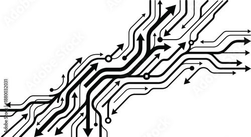 Neural data flow abstract visualization vector background