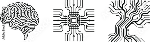 Neural data flow abstract visualization vector background