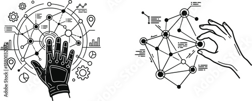 Digital connection interface with augmented reality data visualization background