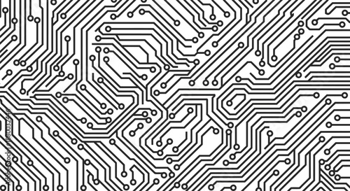 Abstract circuit board microchip trace patterns vector background